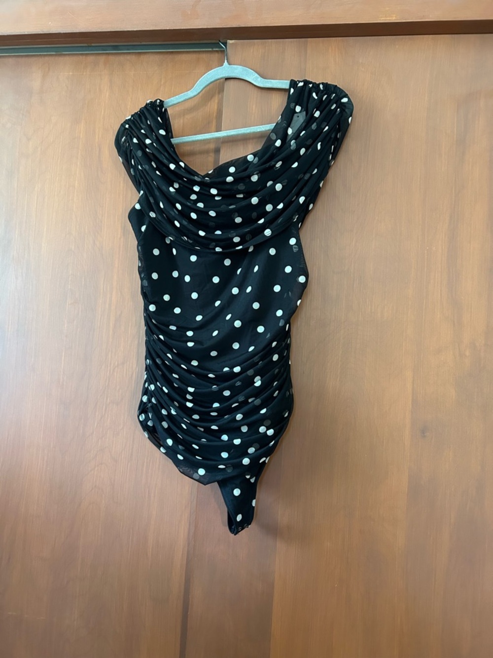 NWT Abercrombie & Fitch Black Polka Dot Bodysuit